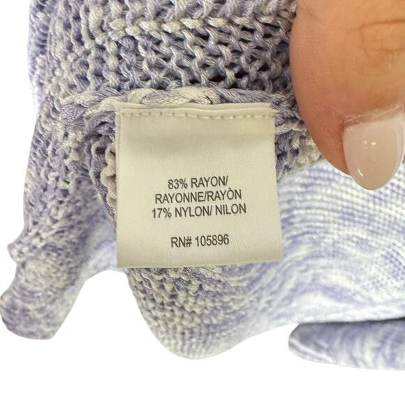 Worth Women's Lavender and White Open Front Knit Cardigan with Front Pockets - Picture 12 of 12